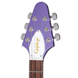 Epiphone by Gibson Electric Guitar Kirk Hammett Flying V 1979 in Purple Metallic inkl. Koffer