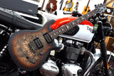 PRS Paul Reed Smith SE Exotic Custom 24-08 Poplar Burl - Charcoal Cherry Midnight Burst - Ltd. Edition, inkl. Gigbag