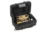 Roy Benson Taschencornet / Taschentrompete PT-101 (Pocket Trumpet) Goldmessing in Bb-Stimmung inkl. Softcase