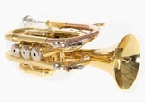 Roy Benson Taschencornet / Taschentrompete PT-101 (Pocket Trumpet) Goldmessing in Bb-Stimmung inkl. Softcase