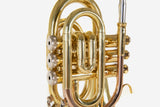 Roy Benson Taschencornet / Taschentrompete PT-101 (Pocket Trumpet) Goldmessing in Bb-Stimmung inkl. Softcase