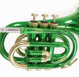 Roy Benson Taschencornet / Taschentrompete PT-101E (Pocket Trumpet) in Grün-Gold, Bb-Stimmung inkl. Softcase
