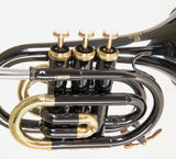 Roy Benson Taschencornet / Taschentrompete PT-101K (Pocket Trumpet) in Schwarz-Gold, Bb-Stimmung inkl. Softcase