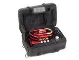 Roy Benson Taschencornet / Taschentrompete PT-101R (Pocket Trumpet) in Rot-Gold, Bb-Stimmung inkl. Softcase