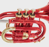 Roy Benson Taschencornet / Taschentrompete PT-101R (Pocket Trumpet) in Rot-Gold, Bb-Stimmung inkl. Softcase