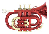 Roy Benson Taschencornet / Taschentrompete PT-101R (Pocket Trumpet) in Rot-Gold, Bb-Stimmung inkl. Softcase