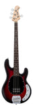 Sterling by Music Man - Sub Series Stingray Ray4 RRBS 4-String in Ruby Red Burst Satin
