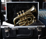 Amati Trompete ATR 314 Bb-Stimmung im Kleinformat (Taschentrompete), goldlackiert, inkl. Hardschalenkoffer