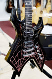 B.C. Rich Electric Guitar Warlock Special Edition Metal Web Spider Inlays in Black