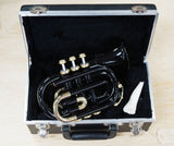 Amati Trompete ATR-314 IB Bb-Stimmung im Kleinformat (Taschentrompete), schwarz, inkl. Hardschalenkoffer