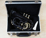 Amati Trompete ATR-314 IB Bb-Stimmung im Kleinformat (Taschentrompete), schwarz, inkl. Hardschalenkoffer