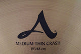 Zildjian Avedis A Medium Thin Crash 19" B20 Cymbal / Becken