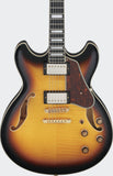 Ibanez Electric Guitar AS93FM-AYS Antique Yellow Sunburst, Semi Hollow Body