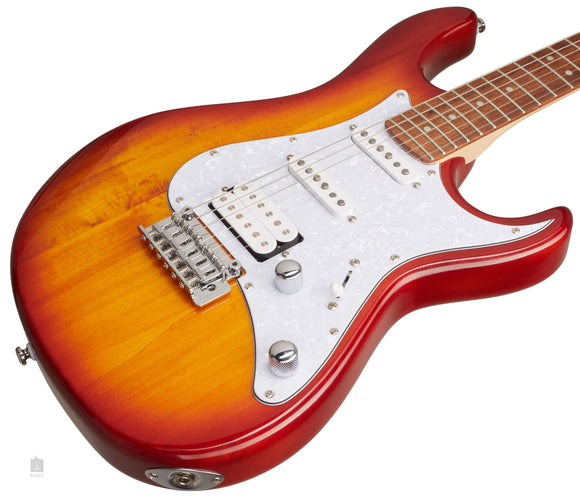 Cort Electric Guitar G250-TAB Tabacco Burst (transparent lackiert - Holzstruktur sichtbar), inkl. Gigbag