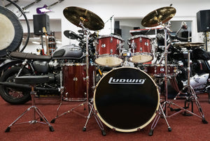 Ludwig Drumset Element Evolution in Red Sparkle inkl. Centent Dolphin Cymbals