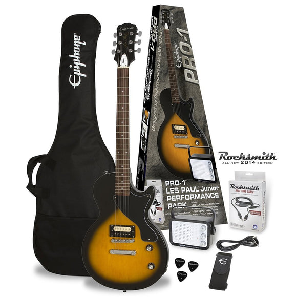 Epiphone by Gibson Electric Guitar Les Paul Junior Performance Pack (vintage sunburst)