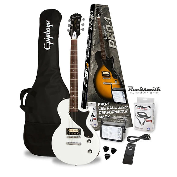 Epiphone by Gibson Electric Guitar Les Paul Junior Performance Pack (weiss)