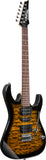Ibanez E-Gitarren Package GRX70QA-SB Sunburst / E-Gitarre, Verstärker, Gurt, Kabel, Stimmgerät und Gigbag
