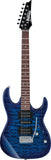 Ibanez E-Gitarren Package GRX70QA-TBB Transparent Blue Burst / E-Gitarre, Verstärker, Gurt, Kabel, Stimmgerät und Gigbag