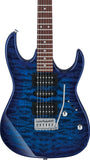 Ibanez E-Gitarren Package GRX70QA-TBB Transparent Blue Burst / E-Gitarre, Verstärker, Gurt, Kabel, Stimmgerät und Gigbag