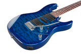 Ibanez E-Gitarren Package GRX70QA-TBB Transparent Blue Burst / E-Gitarre, Verstärker, Gurt, Kabel, Stimmgerät und Gigbag