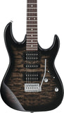 Ibanez E-Gitarren Package GRX70QA-TKS Transparent Black / E-Gitarre, Verstärker, Gurt, Kabel, Stimmgerät und Gigbag