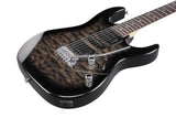 Ibanez E-Gitarren Package GRX70QA-TKS Transparent Black / E-Gitarre, Verstärker, Gurt, Kabel, Stimmgerät und Gigbag