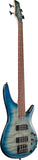 Ibanez Soundgear SR400EQM-SCB Stained Cosmic Blue Starburst, 4-String E-Bass, aktive Elektronik