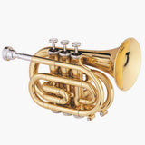 Jupiter Trompete im Kleinformat JPT-416 (Taschentrompete / Taschencornet), Bb-Stimmung, Goldmessing lackiert, inkl. Koffer