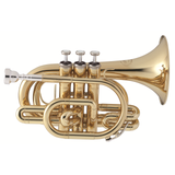 Jupiter Bb Trompete im Kleinformat JTR710 (Taschentrompete), Goldmessing lackiert, inkl. Softcase