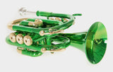 Roy Benson Taschencornet / Taschentrompete PT-101E (Pocket Trumpet) in Grün-Gold, Bb-Stimmung inkl. Softcase