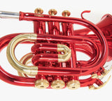 Roy Benson Taschencornet / Taschentrompete PT-101R (Pocket Trumpet) in Rot-Gold, Bb-Stimmung inkl. Softcase