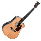 Sigma Akustikgitarre DTC-28HE (Heringbone), Martin Style, inkl. Fishman Presys+ Tonabnehmer, inkl. prof. Gigbag