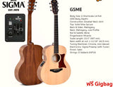Sigma Acoustic Guitar SG-GSME mit Tonabnehmersystem inkl. Gigbag - Kurzmensur - ideal für unterwegs