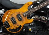 Sterling by Music Man 4-String Stingray RAY34HH PB Poplar Burl Amber