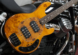 Sterling by Music Man 4-String Stingray RAY34HH PB Poplar Burl Amber