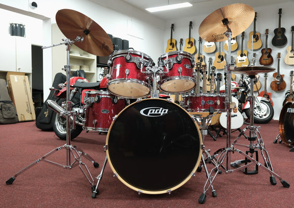 pdp by dw Drumset CX-Series, Red Sparkle, inkl. Centent Sparks B10 Cymbalsatz