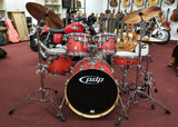 pdp by dw Drumset FS-Series, Orange to Red fade - seidenglanz, inkl. Centent Sparks B10 Cymbalsatz