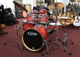 pdp by dw Drumset FS-Series, Orange to Red fade - seidenglanz, inkl. Centent Sparks B10 Cymbalsatz