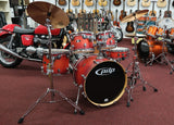pdp by dw Drumset FS-Series, Orange to Red fade - seidenglanz, inkl. Centent Sparks B10 Cymbalsatz