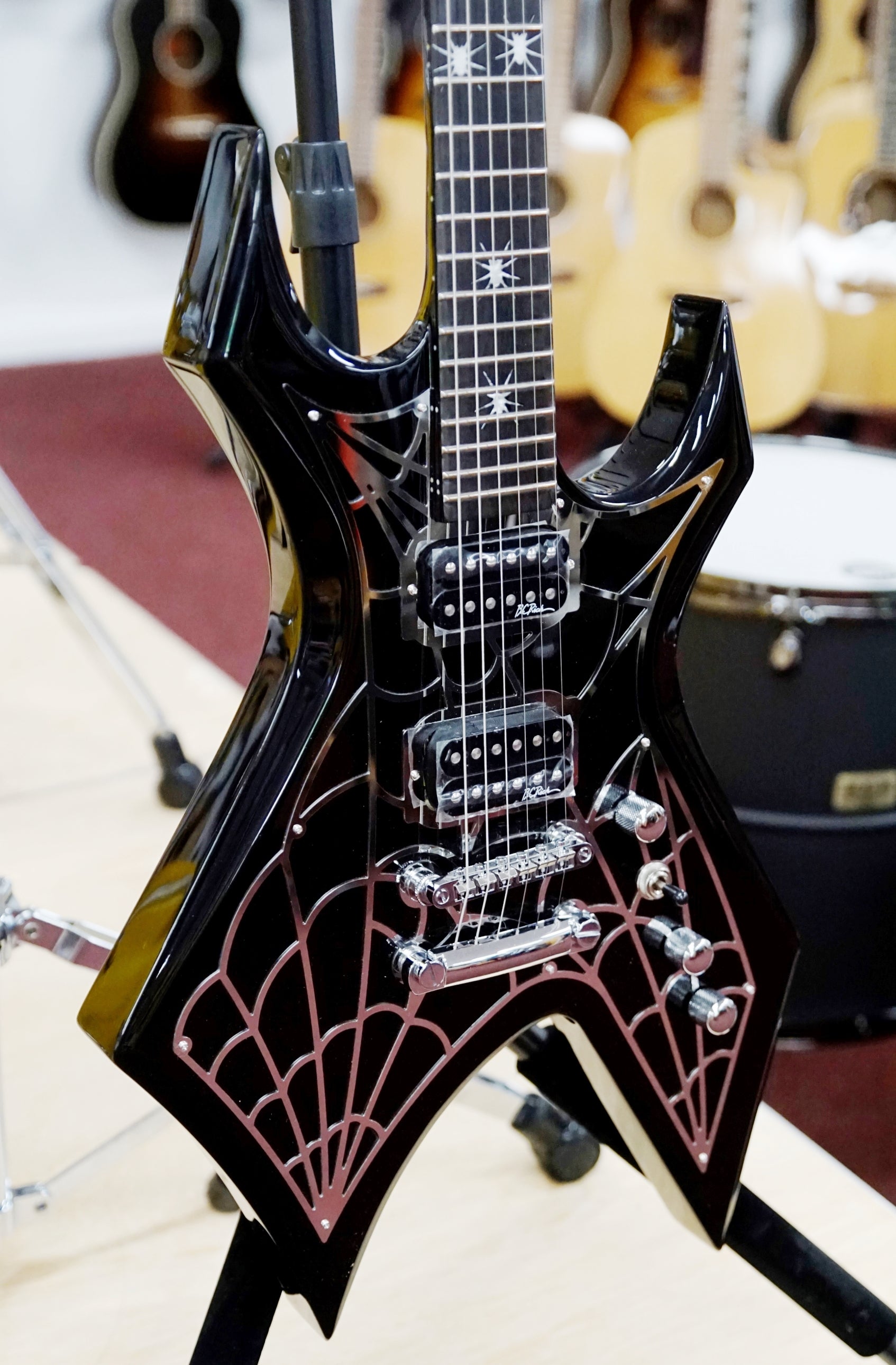 B.C. Rich Electric Guitar Warlock Special Edition Metal Web Spider
