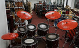 Centent Whisper Low Volume Cymbalsatz in Rot, kompletter Satz mit 14" HH, 16", 18", 20"