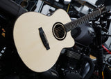 Duke Acoustic Guitar Grand Auditorium GA-PF-Cut mit Tonabnehmer (Pickup) und Cutaway