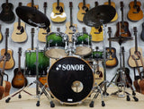 Sonor Drumset Essential Force in Emerald Green Burst, Birch Shells (Birkenholzkessel), inkl. Hardwaresatz - Occasion