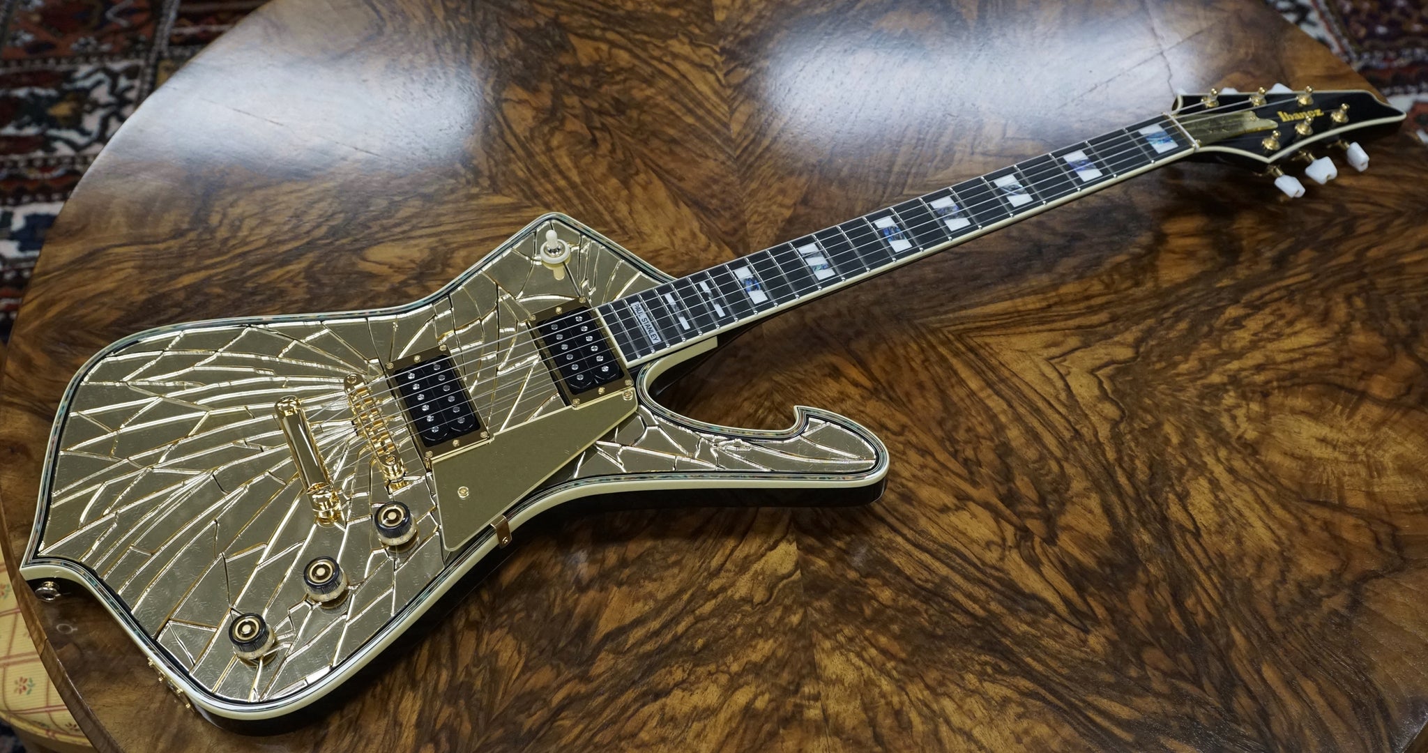 Ibanez Electric Guitar PS4CM Paul Stanley Gold Cracked Mirror